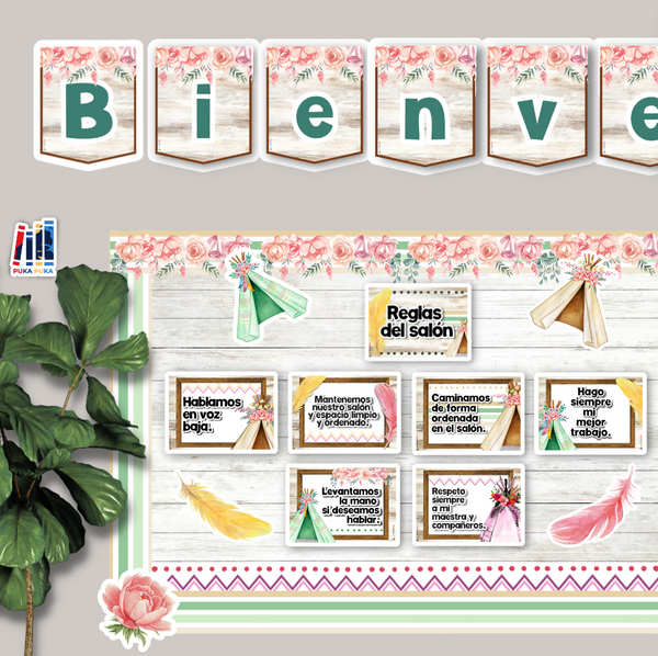 Reglas del salón: Colección "Teepee Watercolor"