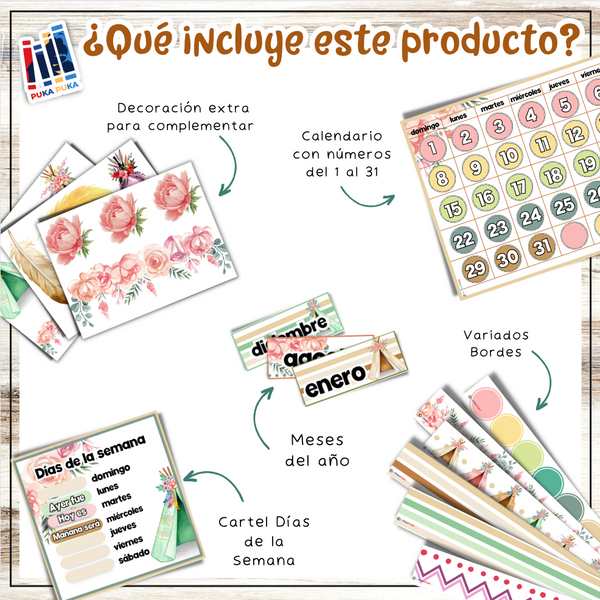 Calendario Colección "Teepee Watercolor"