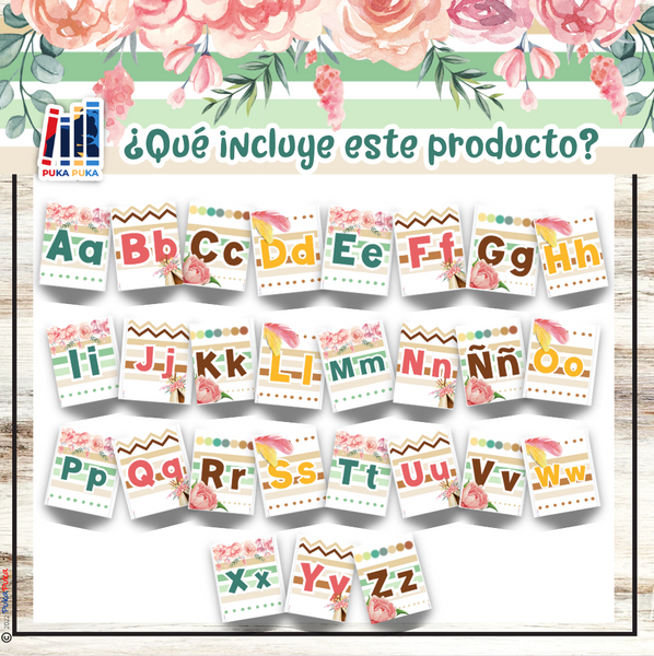 Abecedario Colección "Teepee Watercolor"