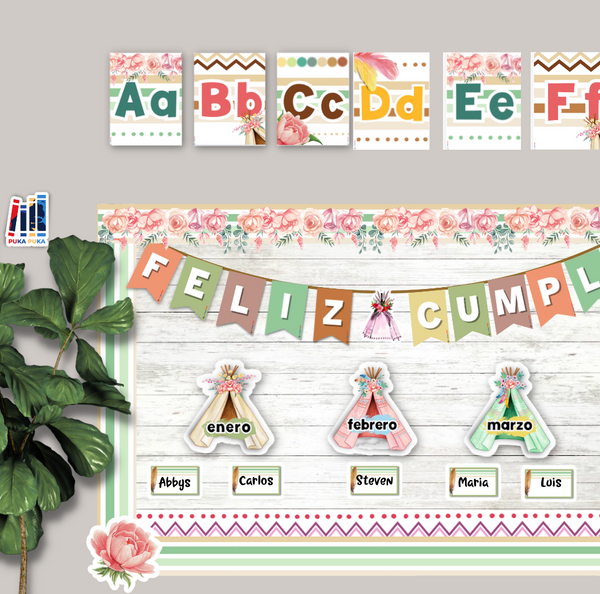 Abecedario Colección "Teepee Watercolor"