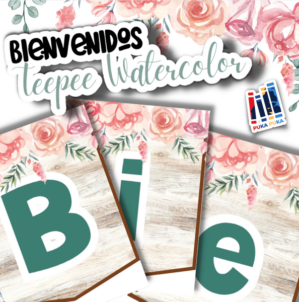 Banderines Colección "Teepee Watercolor"