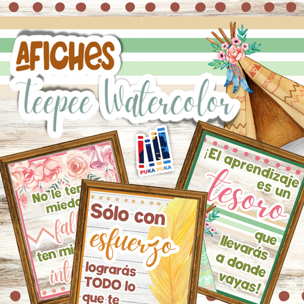 Afiches Colección Teepee Watercolor