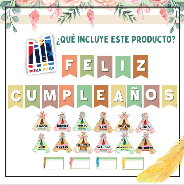 Pósters de Cumpleaños Colección "Teepee Watercolor"
