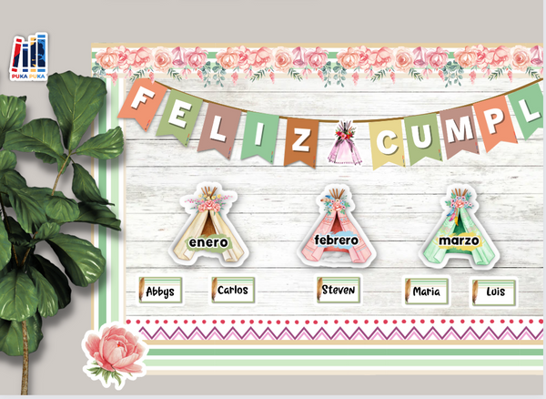 Pósters de Cumpleaños Colección "Teepee Watercolor"