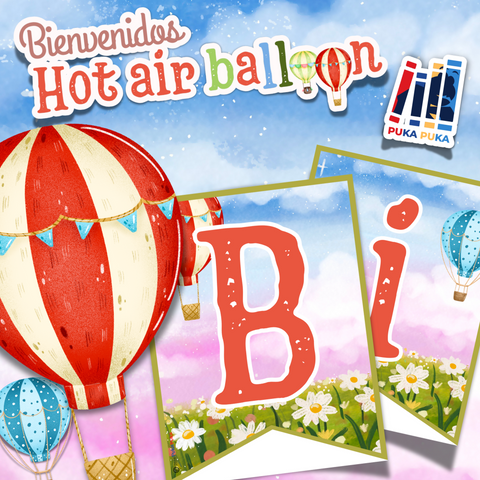 Banderines Bienvenidos: Colección "Hot Air Balloon"