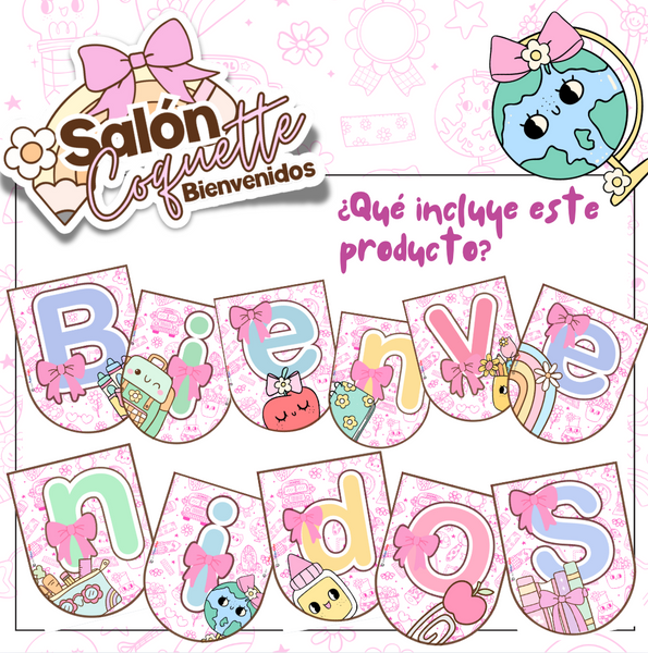 Banderines Bienvenidos: Colección "Salón Coquette"