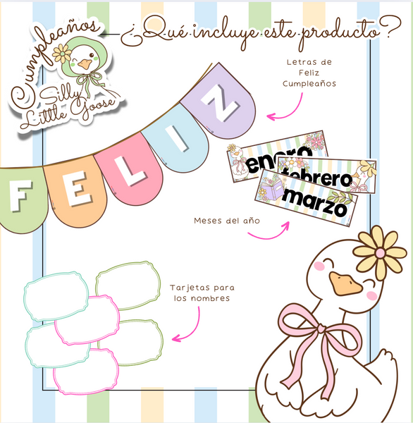 Afiches Cumpleaños: Colección "Silly Little Goose"