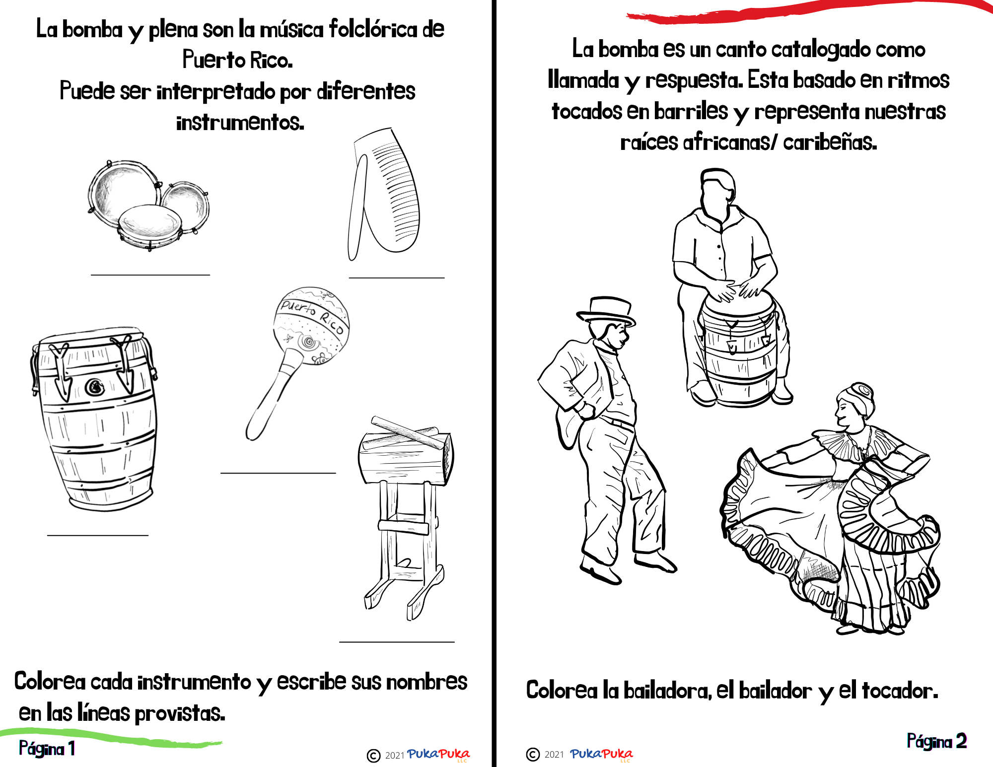 Librito de colorear: Celebrando a Puerto Rico – pukapukaworld